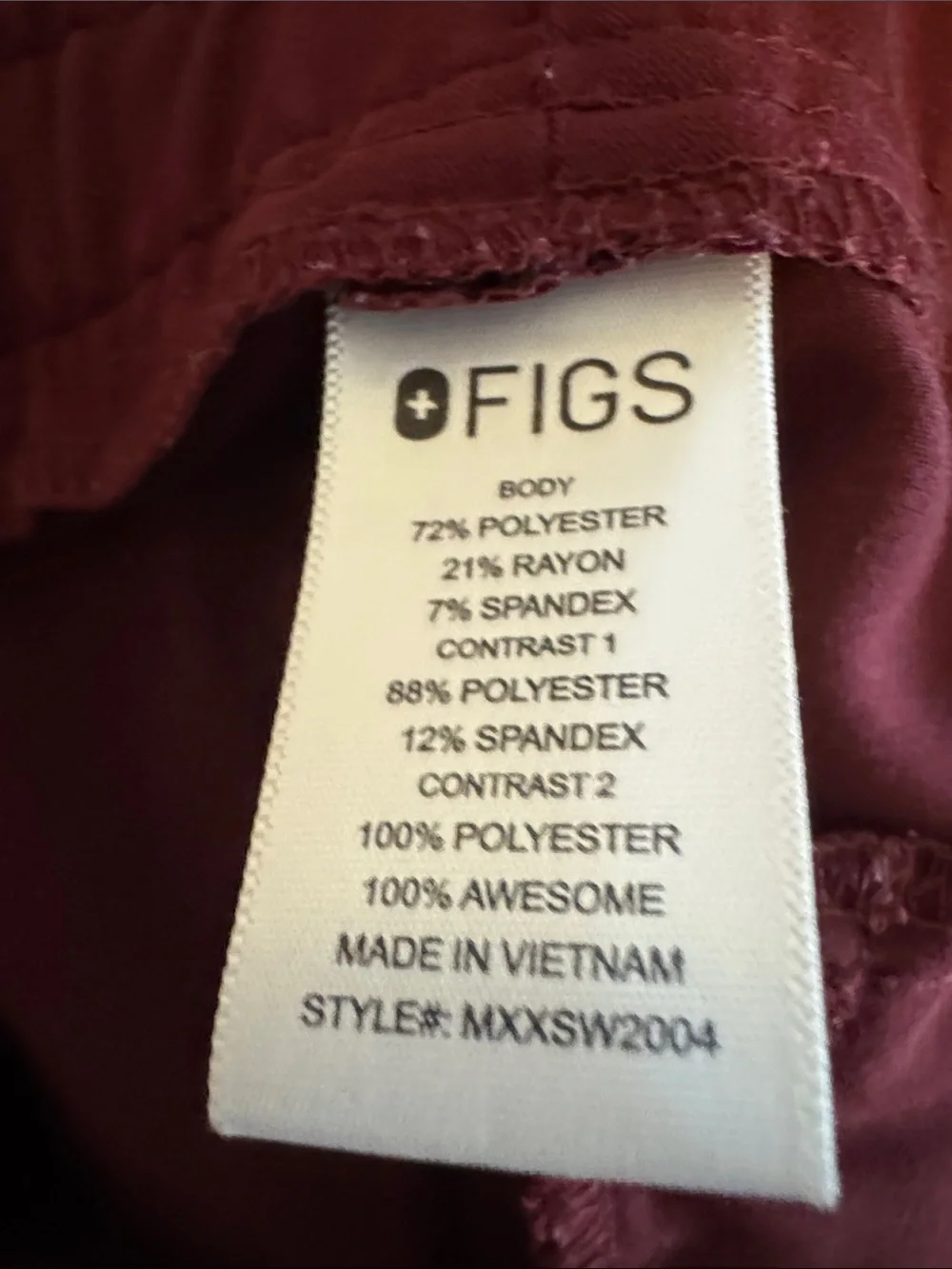 Figs maroon Men’s Scrub Jogger Pants with Drawstring